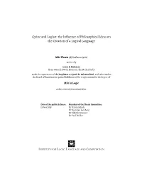 Quine and Loglan: the Influence of Philosophical Ideas on the Creation