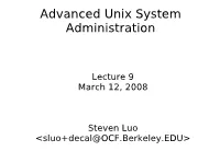 Advanced Unix System Administration