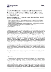Conductive Polymer Composites from Renewable Resources: an Overview of Preparation, Properties, and Applications