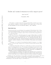 Duality and Canonical Extensions for Stably Compact Spaces