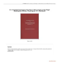 Get Book \\ an Annotated Catalogue of the Music Manuscripts in The