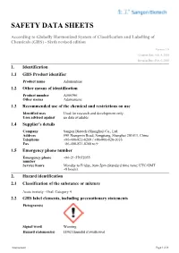 Safety Data Sheets