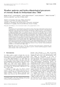Weather Patterns and Hydro-Climatological Precursors Of