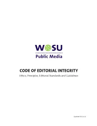 WOSU Public Media Code of Editorial Integrity