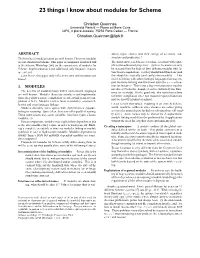 23 Things I Know About Modules for Scheme