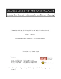 Adaptive Learning in an Educational Game
