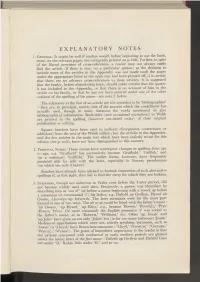 Explanatory Notes
