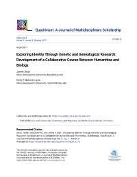 Exploring Identity Through Genetic and Genealogical Research: Development of a Collaborative Course Between Humanities and Biology