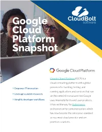 Google Cloud Platform Snapshot