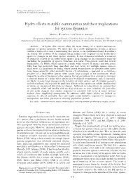 Hydra Effects in Stable Communities and Their Implications for System Dynamics