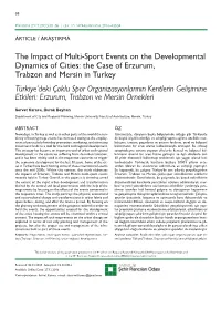 The Impact of Multi-Sport Events on the Developmental Dynamics Of