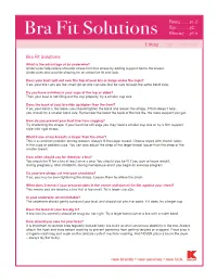 Bra Fit Solutions Glossary.....P3-6 Fitting Tips Glossary