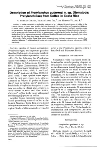Description of Pratylenchus Gutierrezi N. Sp. (Nematoda: Pratylenchidae
