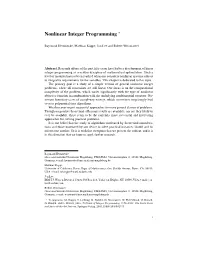 Nonlinear Integer Programming ∗
