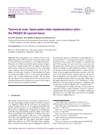 Technical Note: Open-Paleo-Data Implementation Pilot – the PAGES 2K Special Issue