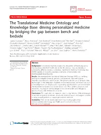 The Translational Medicine Ontology and Knowledge Base