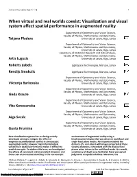 Visualization and Visual System Affect Spatial Performance in Augmented
