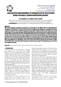 Comparative Measurement O River for Small Hydro Tive