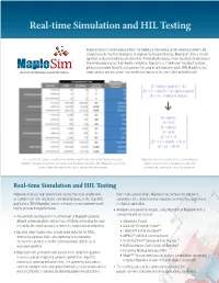 Real-Time Simulation and HIL Testing