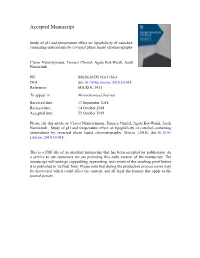 Study of Ph and Temperature Effect on Lipophilicity of Catechol-Containing Antioxidants by Reversed Phase Liquid Chromatography