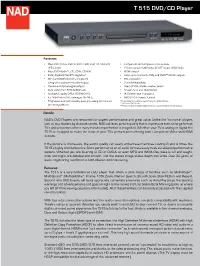 T 515 DVD/CD Player