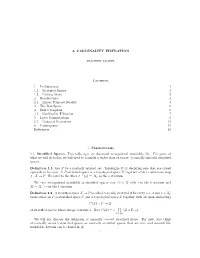 A CARDINALITY FILTRATION Contents 1. Preliminaries 1 1.1