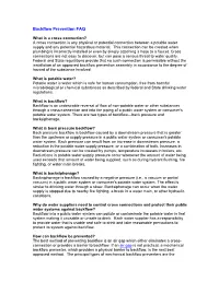 Backflow Prevention FAQ