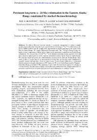 Exhumation in the Eastern Alaska Range Constrained by Stacked Thermochronology