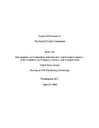 Hearing on P2P File-Sharing Technology