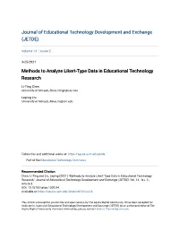 Methods to Analyze Likert-Type Data in Educational Technology Research