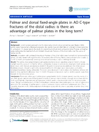 Palmar and Dorsal Fixed-Angle Plates in AO C-Type
