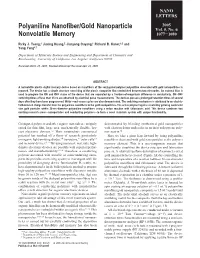 Polyaniline Nanofiber/Gold Nanoparticle Nonvolatile Memory