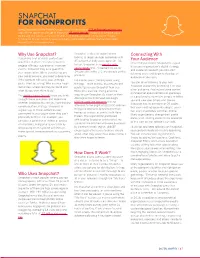 SNAPCHAT for NONPROFITS Using Snapchat to Drive Social Change