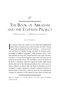 The Book of Abraham and the Egyptian Project