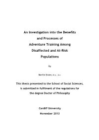 An Investigation Into the Benefits and Processes of Adventure Training Among Disaffected and At-Risk Populations