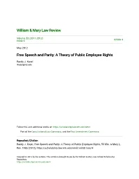 Free Speech and Parity: a Theory of Public Employee Rights