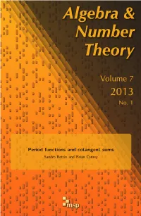 Period Functions and Cotangent Sums Sandro Bettin and Brian Conrey