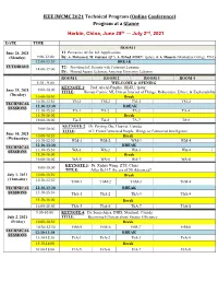 Technical Program for IWCMC 2020