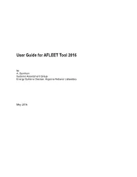 User Guide for AFLEET Tool 2016