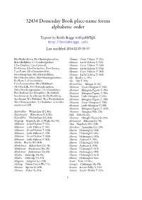 32434 Domesday Book Place-Name Forms Alphabetic Order