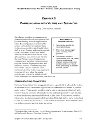 Chapter 5 Communication with Victims and Survivors