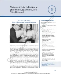 Chapter 8. Methods of Data Collection in Quantitative, Qualitative