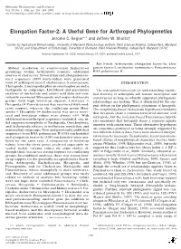 Elongation Factor-2: a Useful Gene for Arthropod Phylogenetics Jerome C