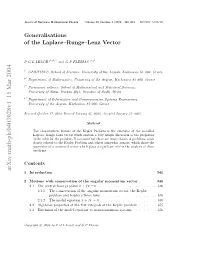 Generalisations of the Laplace-Runge-Lenz Vector