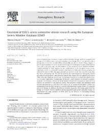 Overview of ESSL's Severe Convective Storms Research Using the European Severe Weather Database ESWD