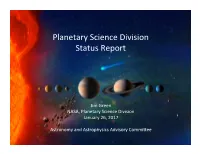 Planetary Science Division Status Report