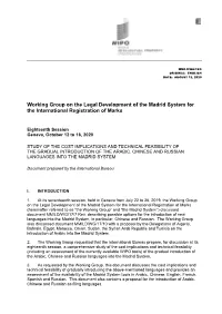 Working Group on the Legal Development of the Madrid System for the International Registration of Marks