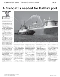 A Fireboat Is Needed for Halifax Port