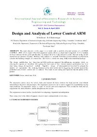 Design and Analysis of Lower Control
