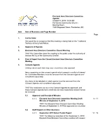 Electoral Area Directors Committee Agenda October 9, 2019; 10:30 AM Pemberton Community Church - Meeting Room 7420 Dogwood Street, Pemberton, BC